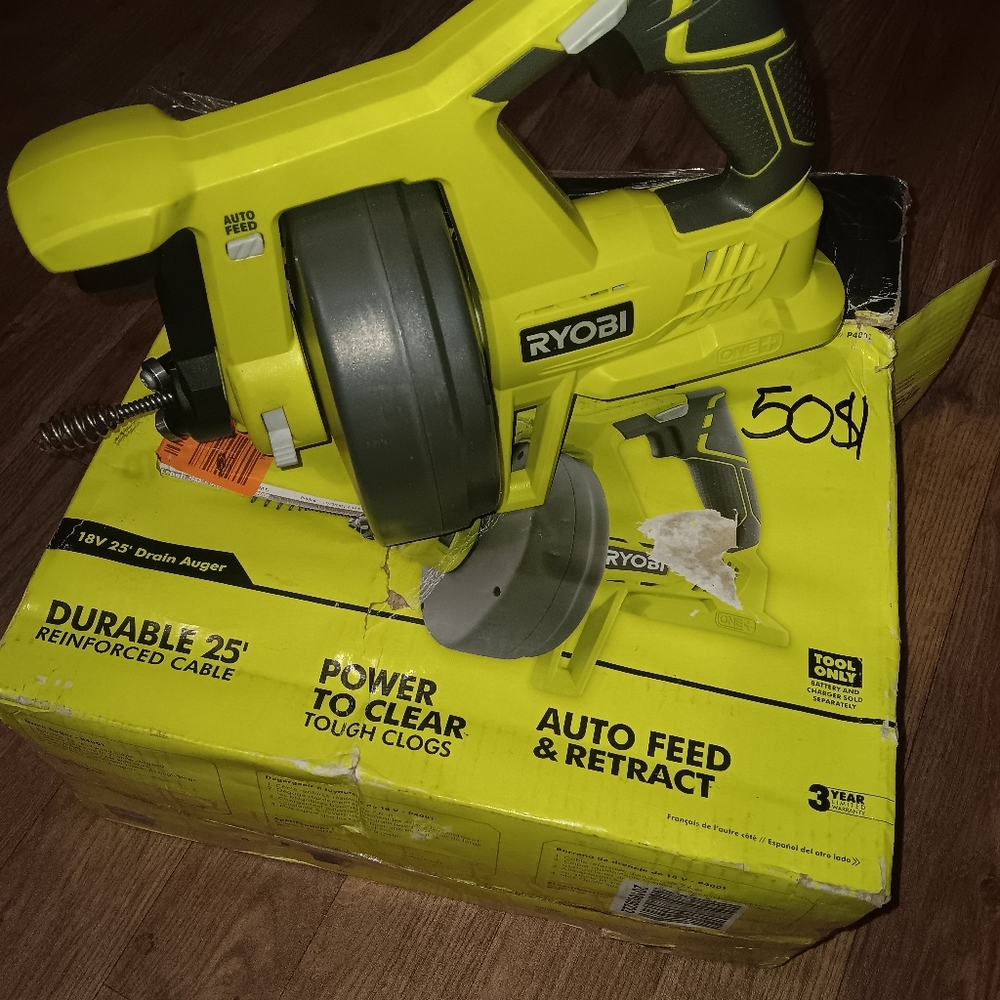 Ryobi 18V 25" one plus Drain Auger